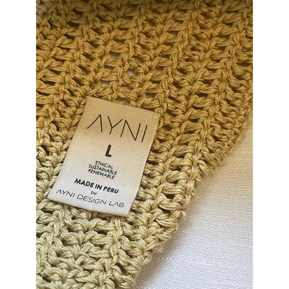 AYNI Try Crochet Off The Shoulder Crop Top In Butter Sz Lg New W/Alteration Rare - Picture 9 of 12